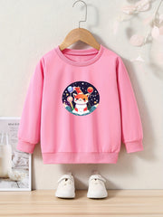 Lovely Kitty In The Snow Crew Neck Sweatshirt