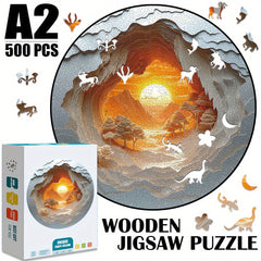 500pcs A2 3D Animal & Nature Wooden Jigsaw Puzzle for Adults