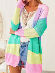 Colorblock Long Sleeve Cardigan