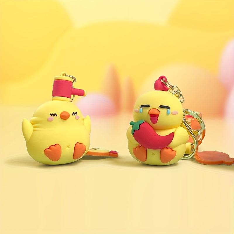 Cartoon Chicken Dll Keychain Bag Car Key Pendant Halloween Gift