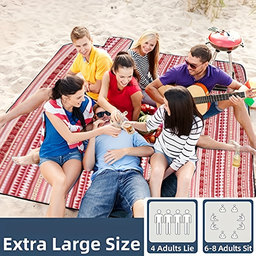 Waterproof Picnic Blanket 203x203cm, Large Beach Mat
