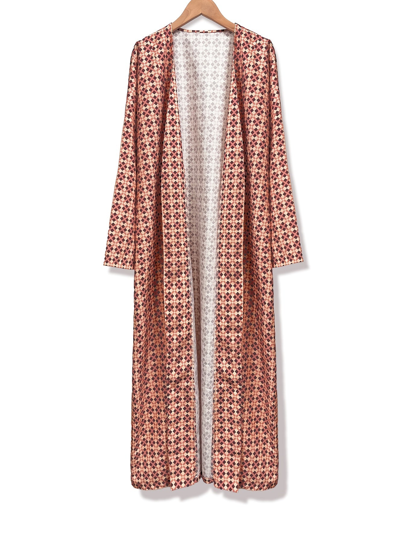 Geometric Print Long Cardigan