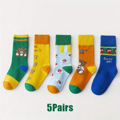 5 Pairs Children s Socks Girls Casual Sports Socks Letters Print Street Style