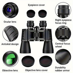 10x50 HD Binoculars with Green Illuminated Reticle & Case