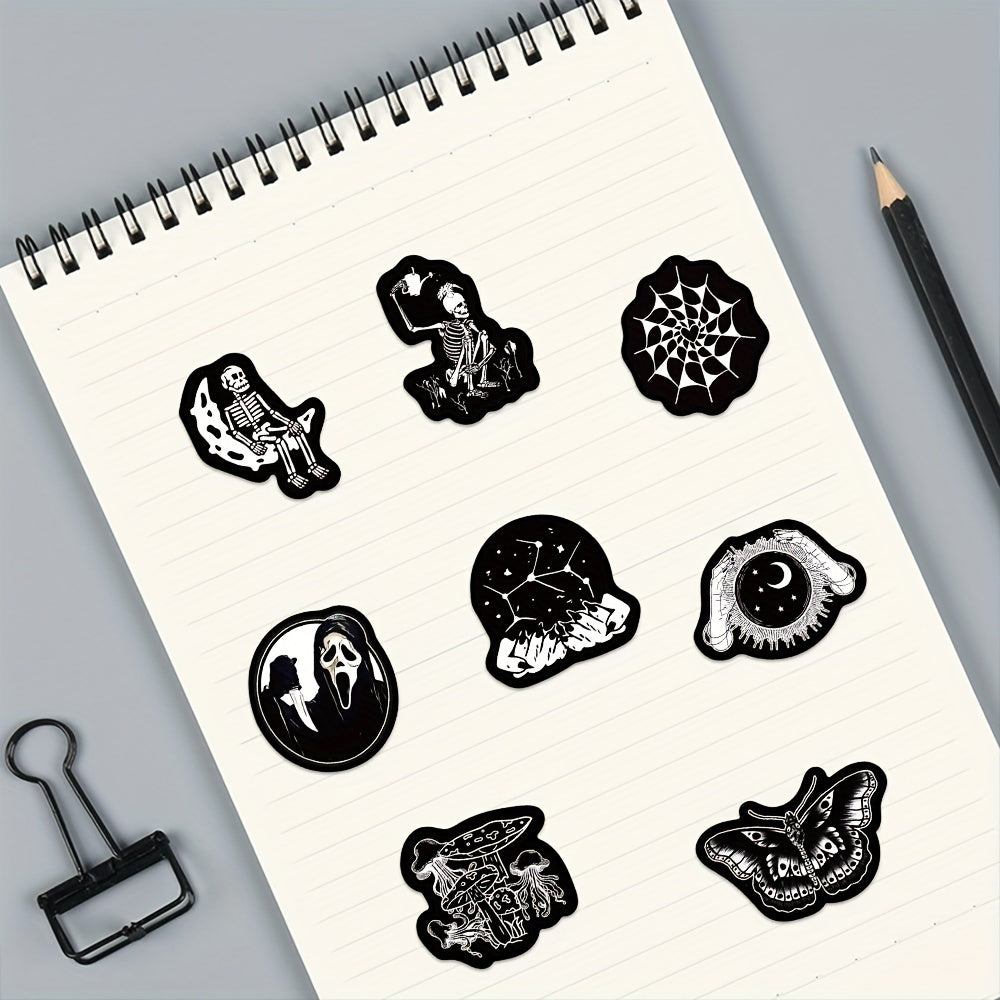 50pcs Horror and Doodle Stickers Waterproof Stickers