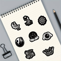 50pcs Horror and Doodle Stickers Waterproof Stickers