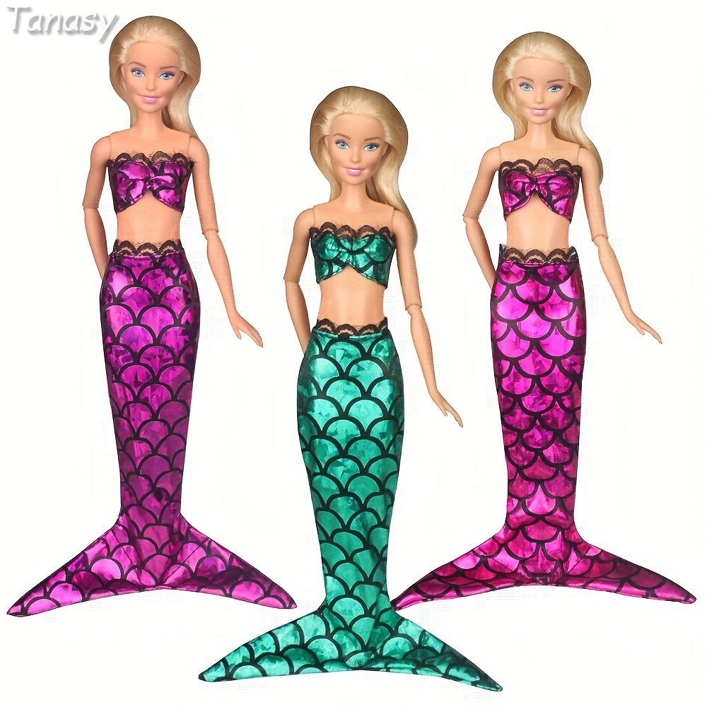 3 Mermaid Swimsuits for 29-21 cm Dolls