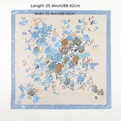 Women's Square Scarf Print Bandana Silk Neck Scarf Head Wraps Shawl
