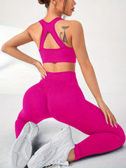 2Pcs Workout Set Sports Bra & Leggings Women's Activewear