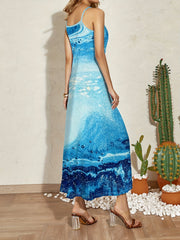 Graphic Print Maxi Dress Sleeveless Women's Clothing