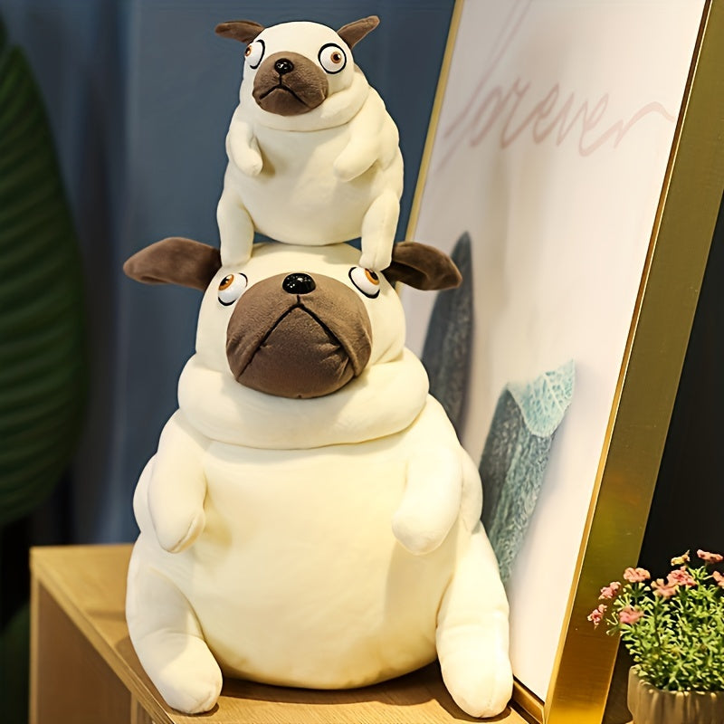 1pc Pug Bulldog Plush Toy Stuffed Dog for Halloween Birthdays Room Decorati