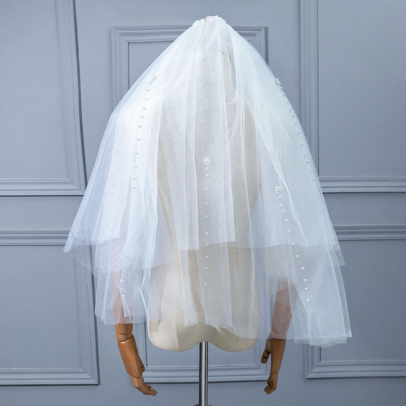 Bride Wedding Veil With Hair Comb Tulle Hair Piece Costume Accessory