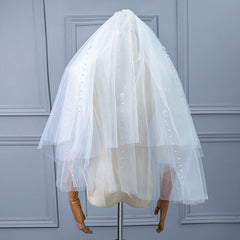 Bride Wedding Veil With Hair Comb Tulle Hair Piece Costume Accessory