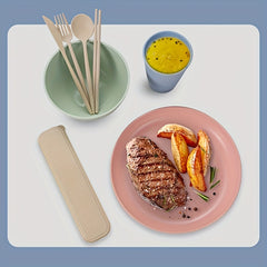 36pcs Outdoor Camping Tableware Set Lightweight Reusable Cutlery Set