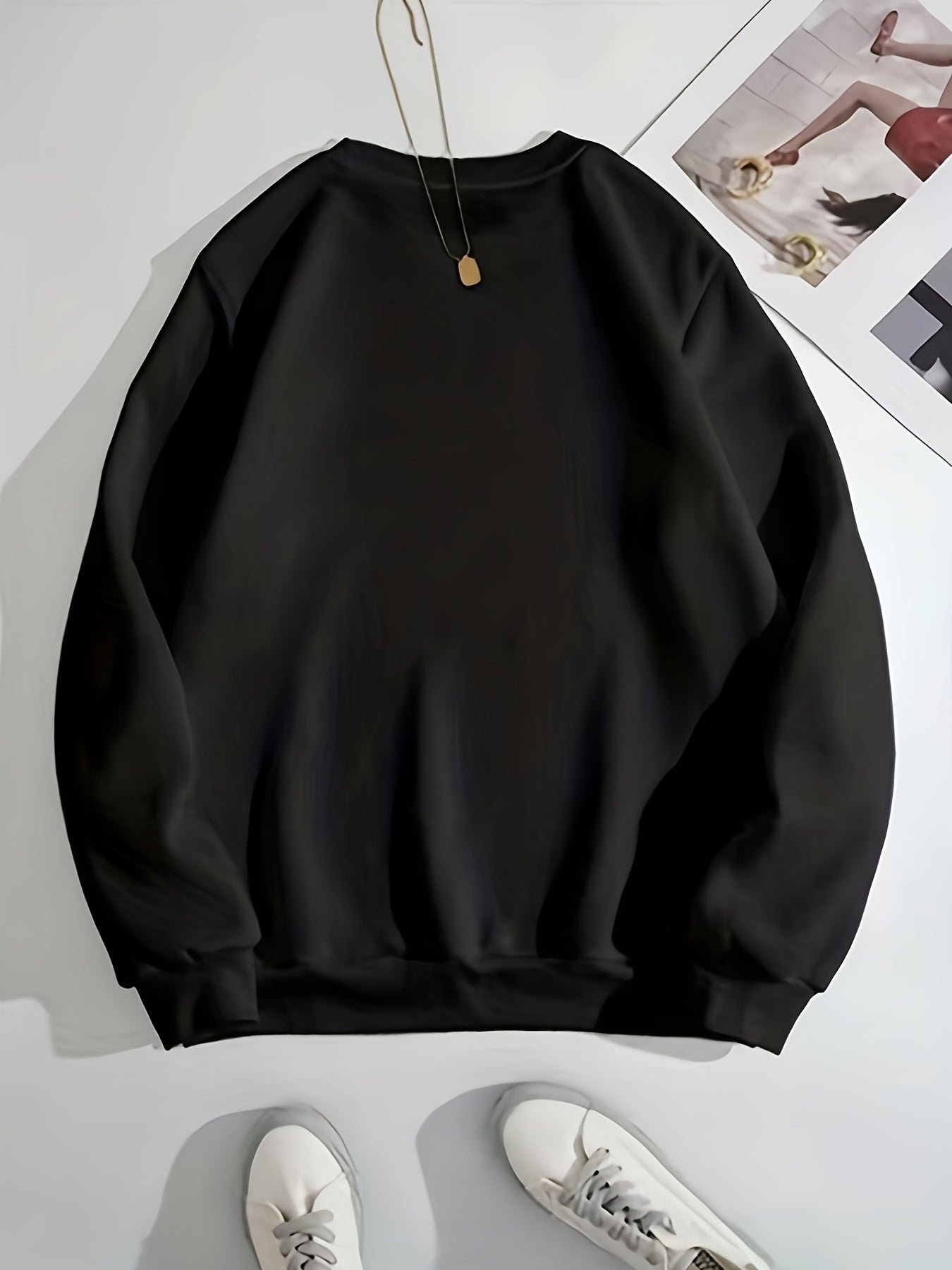 Letter Print Pullover Sweatshirt for Women