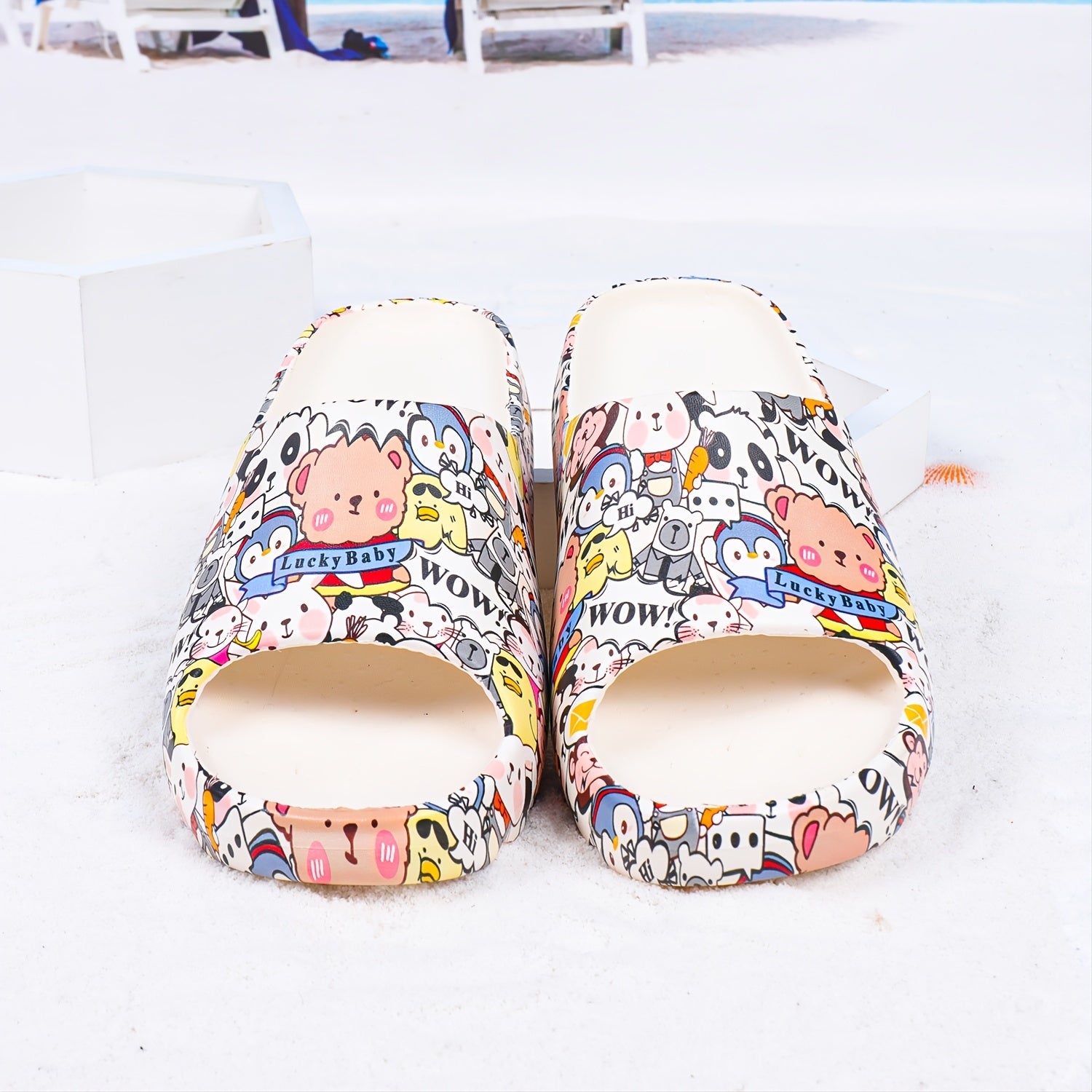Cartoon Animal Women's Slippers Indoor Non Slip Shoes Open Toe House Shoes
