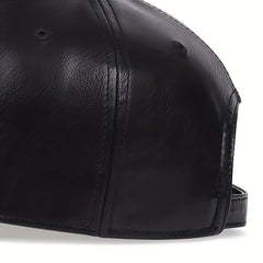 Men's PU Leather Baseball Cap Five-sided Hat