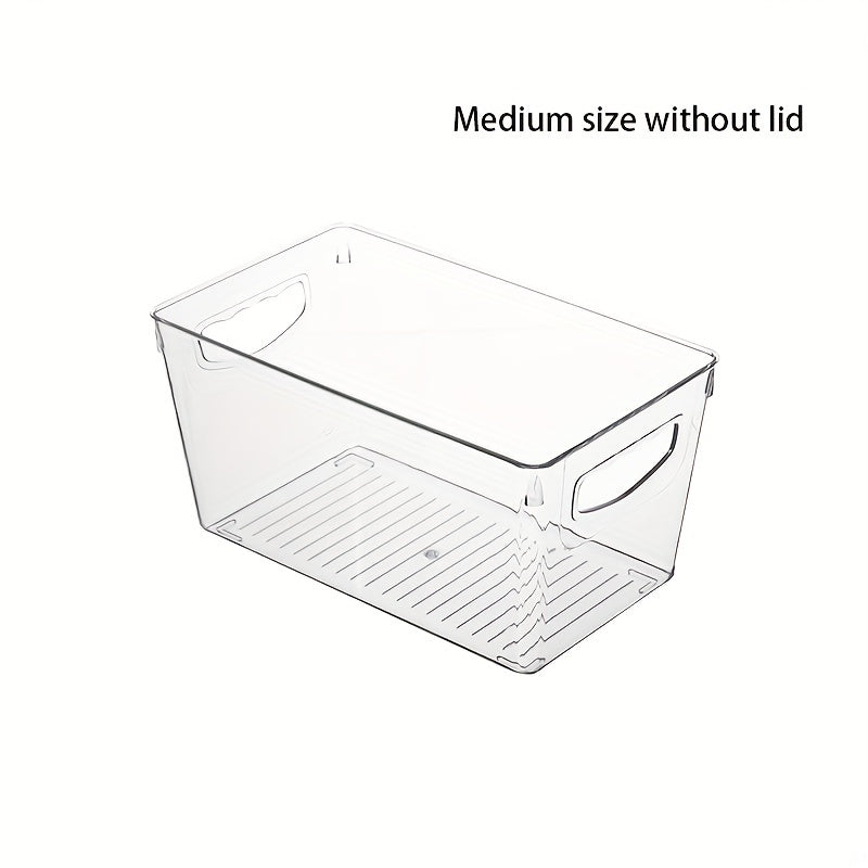 8pcs Stackable Plastic Storage Bins With Handle Medium Size