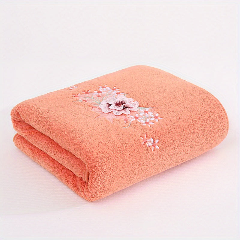 Soft Coral Fleece Bath Towel Quick Dry Absorbent Skin Friendly 55x27in