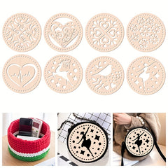2pcs DIY Wooden Bag Base Braided Crossbody Ladies Bag Cover Wood Chip
