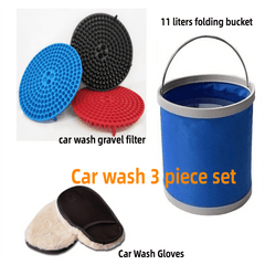 3pc Car Wash Tools Set Camping Bucket Auto Accessories
