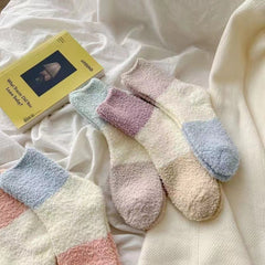 5 Pairs Thick Fluffy Slipper Socks Cozy Soft Warm Winter Women's Socks