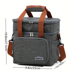 Double Layer Insulated Lunch Bag for Work Picnic School Travel
