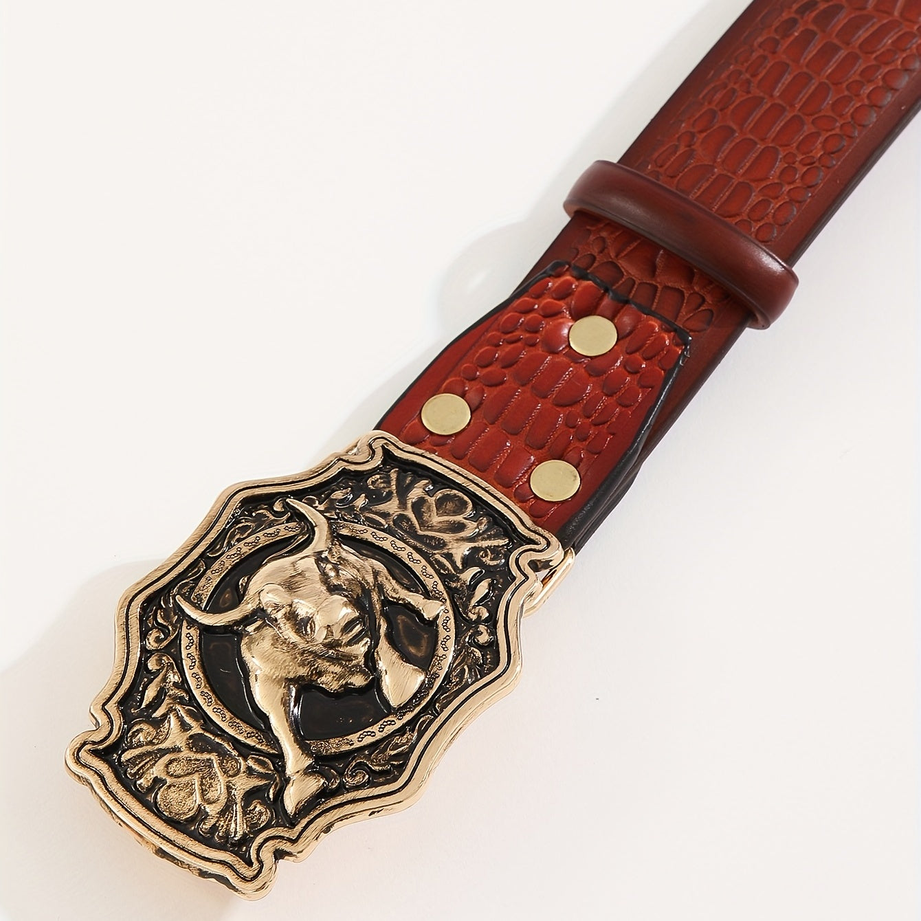 Men's Business Bull Pattern Buckle Belt