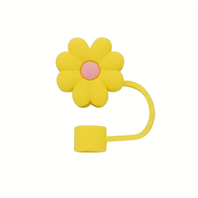 Flower Shaped Reusable Straw Cap Dustproof Cover