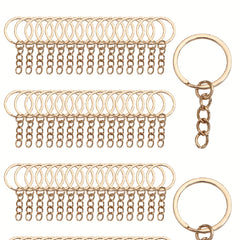 Golden Five Keychain Split Rings w/ Lobster Clasp DIY Accessories