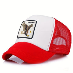 Animal Embroidered Mesh Baseball Cap Sun Shading Mesh Hat