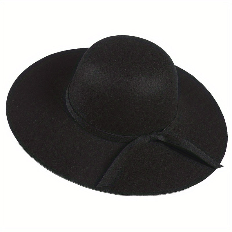 Felt Fedora Cap Wide Brim Solid Floppy Sun Hat Outdoor Travel Beach Hats