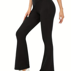 Women's High Waisted Flare Pants Soft Bootcut Tummy Control