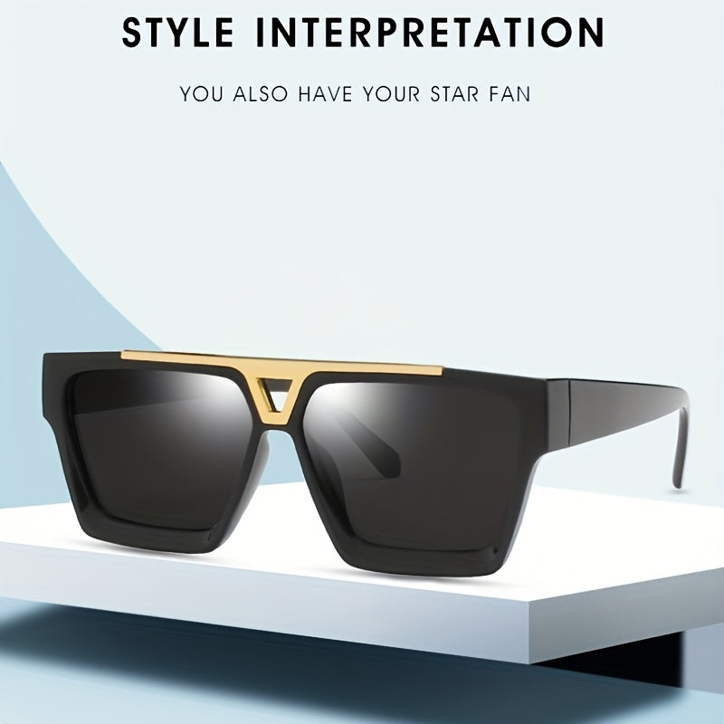 Square Frame Men's Sunglasses Vintage Hip Hop Punk Glasses