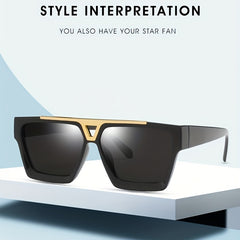 Square Frame Men's Sunglasses Vintage Hip Hop Punk Glasses