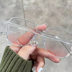 Gradient Round Frame Glasses Anti Light PC Eyewear For Men