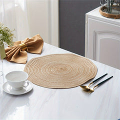 4pcs Boho Ramie Coasters Heat Insulating Placemats for Home Decor