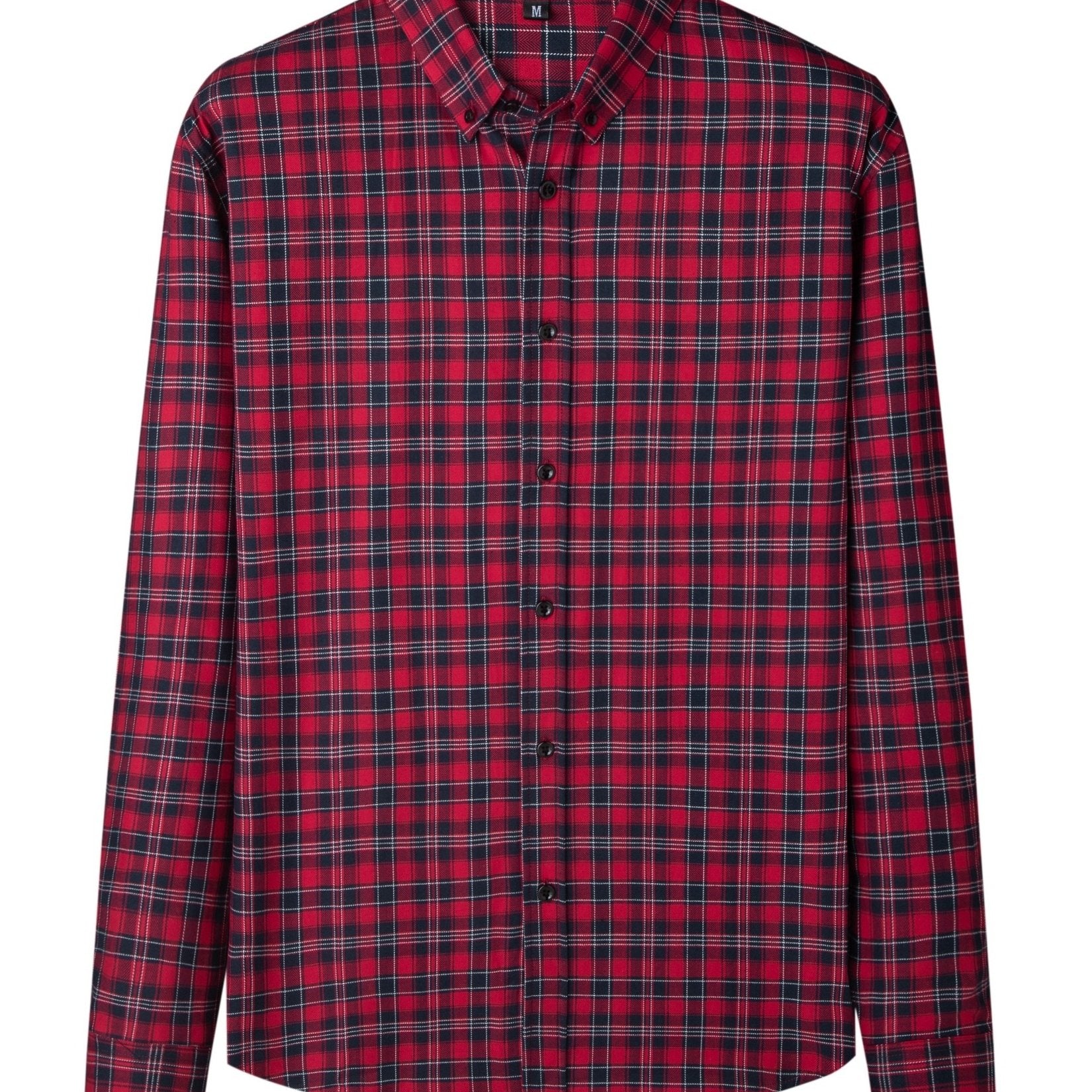 Plaid Print Men's Casual Button Up Long Sleeve Shirt