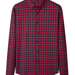 Plaid Print Men's Casual Button Up Long Sleeve Shirt