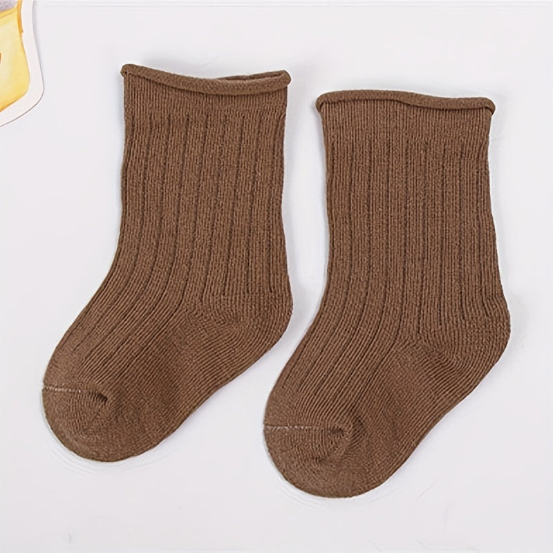 5 Pairs Baby Girls Breathable Comfy Socks for Spring Autumn Winter