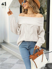 Sexy Sweater Women's Off Shoulder Pullover Jumper
