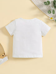 Baby's Tee I Love Mom Print T shirt Toddler Short Sleeve Pullover