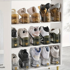 Adjustable Plastic Shoe Rack Double Layer Shoe Stacker Space Saving