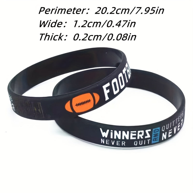 Football Rugby Believe You Can Victory Never Give Up Silicone Wristband