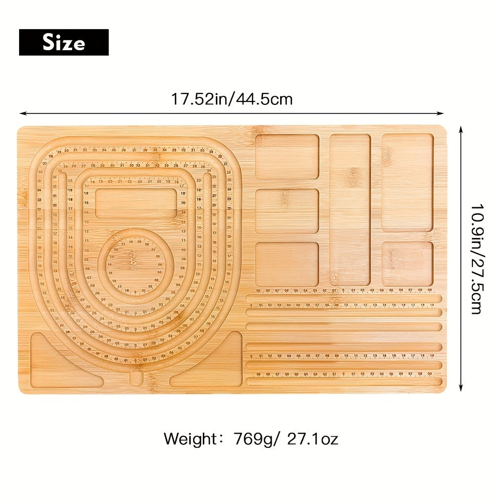 Hobbyworker Bamboo Beads Tray Bracelet Sizer Board for Jewelry Making