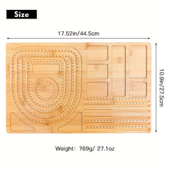 Hobbyworker Bamboo Beads Tray Bracelet Sizer Board for Jewelry Making