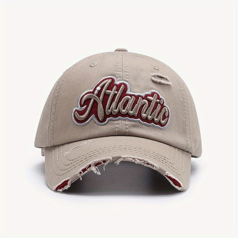 Baseball Cap Outdoor Curved Brim Embroidered Hat Washed Sunscreen Peak Cap