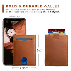 RFID Blocking Men's Credit Card Holder Leather Wallet For Men Money Clip