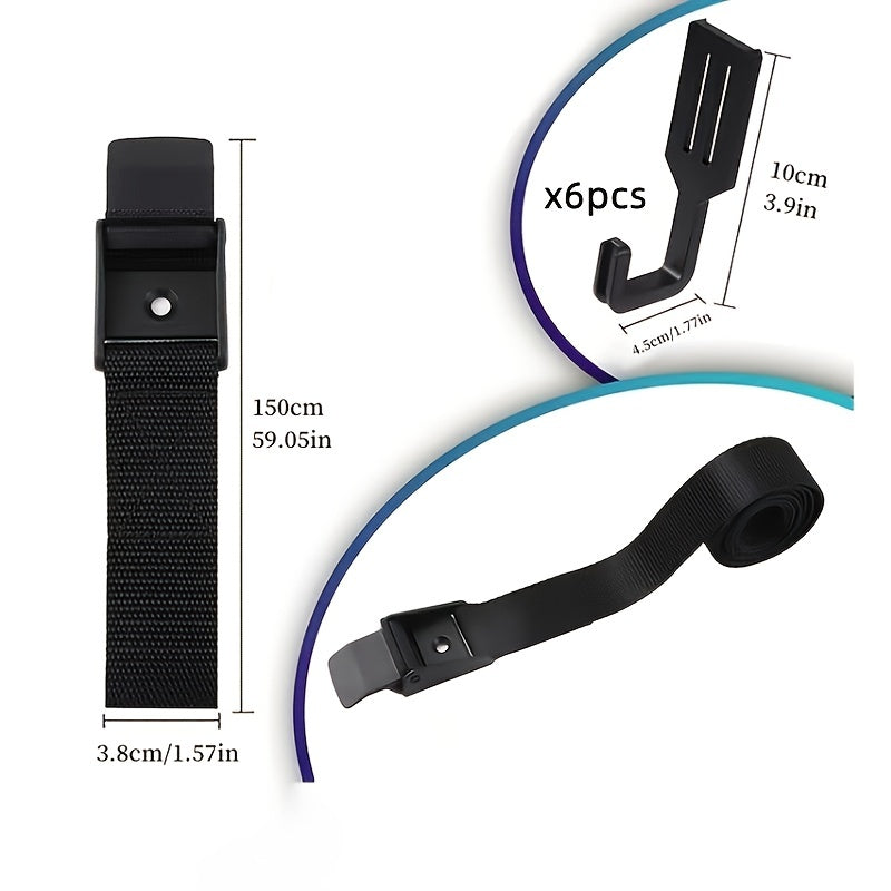 6 Hook Treestand Strap - Secure Gear for Hiking/Camping