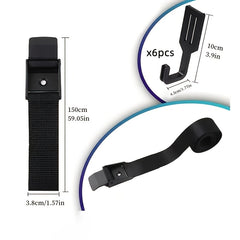 6 Hook Treestand Strap - Secure Gear for Hiking/Camping